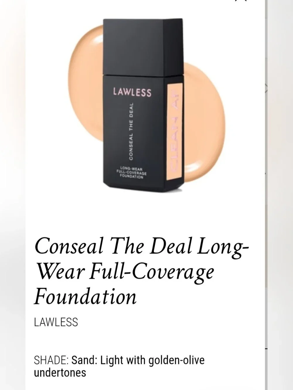 Lawless Conceal The Deal Foundation & Plumping Satin Cream Lipstick